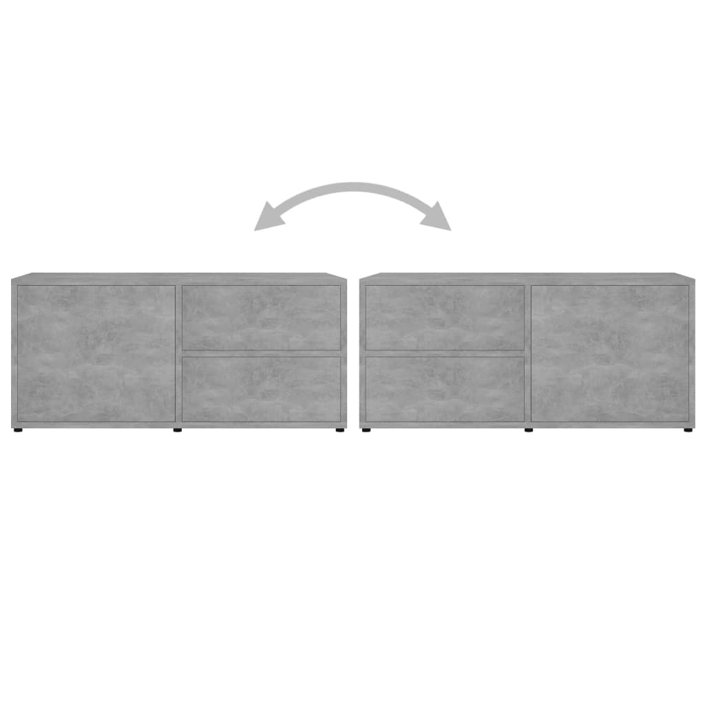 vidaXL TV Cabinet Concrete Grey 80x34x36 cm Engineered Wood