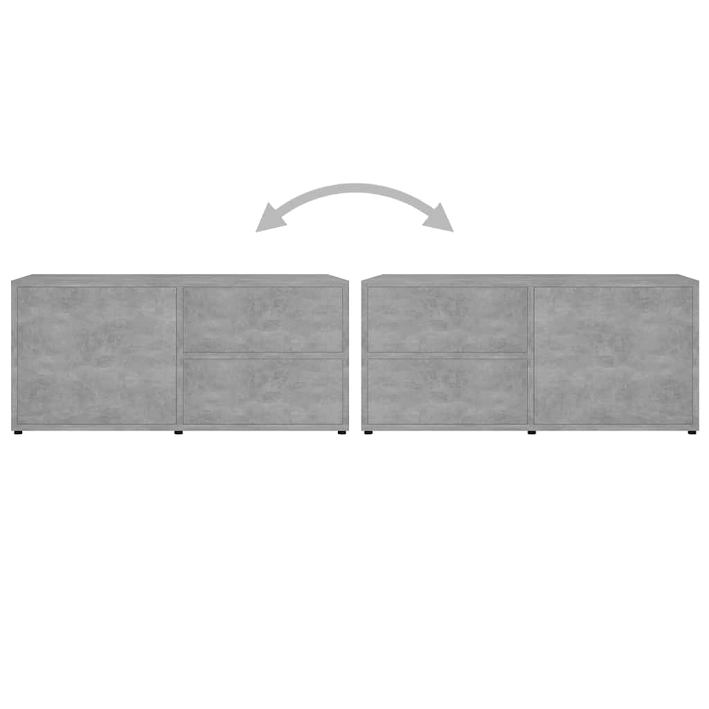 801854 vidaXL TV Cabinet Concrete Grey 80x34x36 cm Engineered Wood