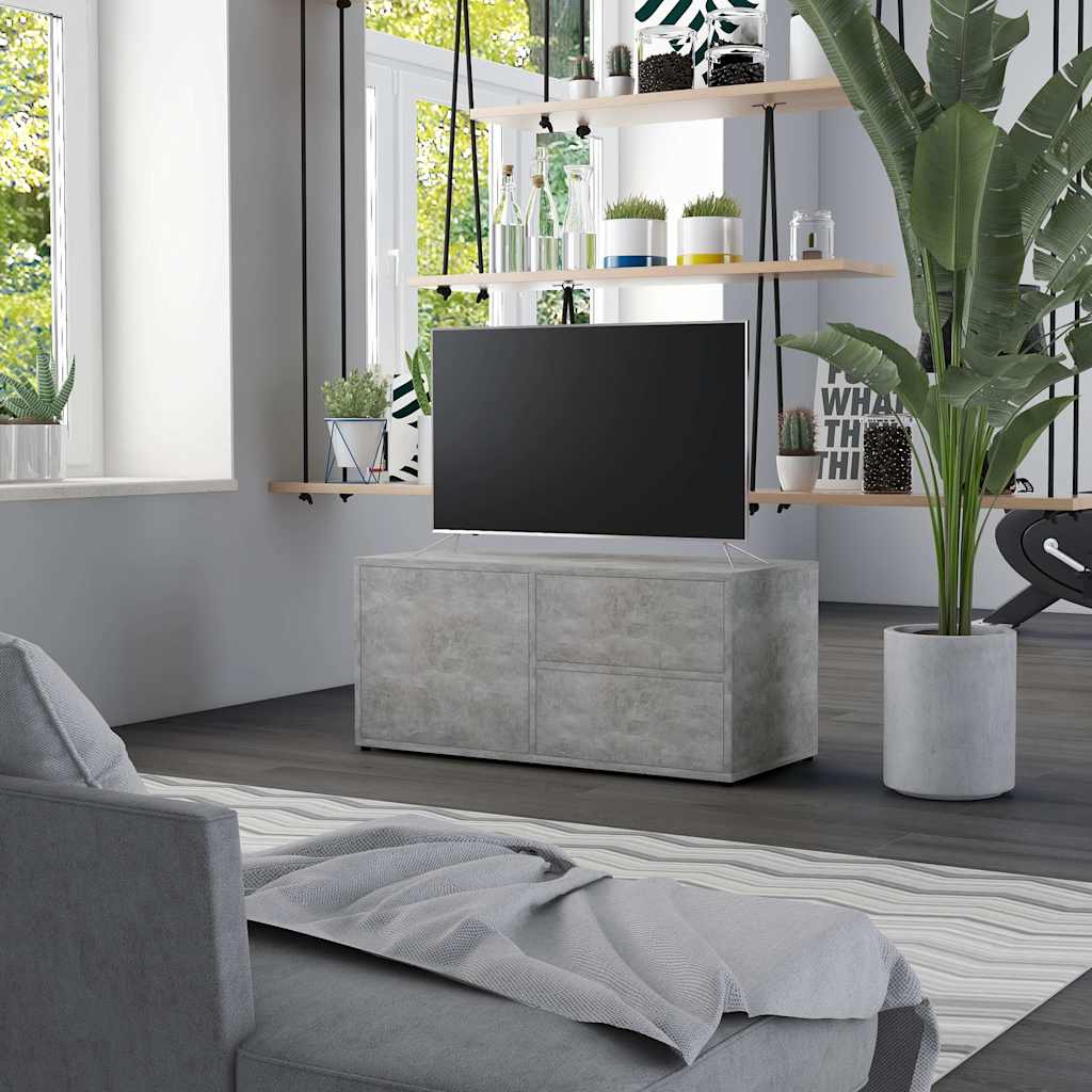 801854 vidaXL TV Cabinet Concrete Grey 80x34x36 cm Engineered Wood