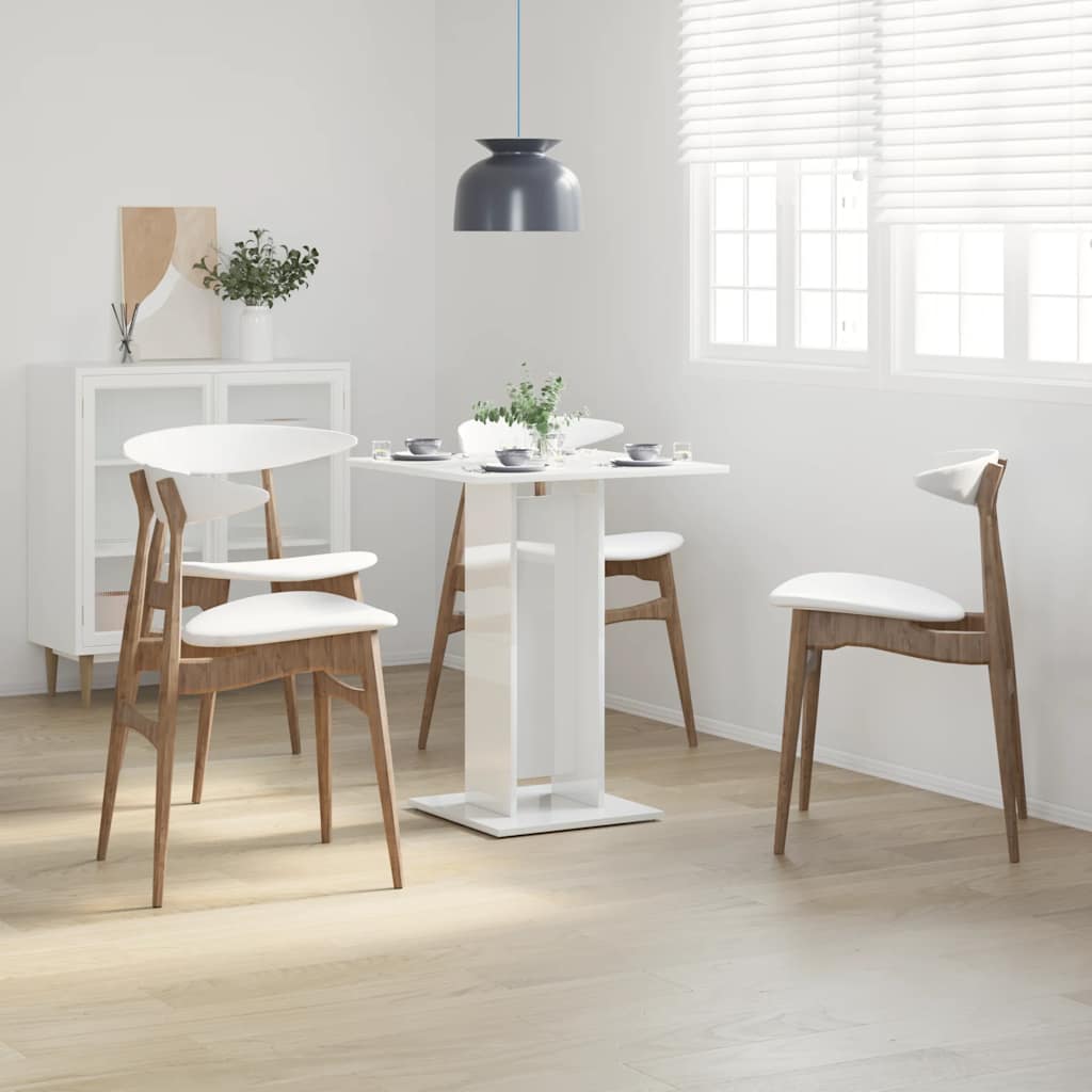 vidaXL Bistro Table High Gloss White 60x60x75 cm Engineered Wood