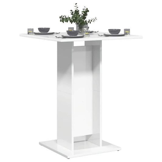 vidaXL Bistro Table High Gloss White 60x60x75 cm Engineered Wood