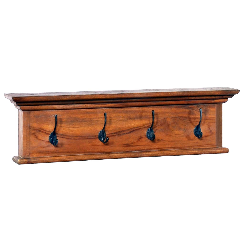 vidaXL Wall Mounted Coat Rack 70x10x20 cm Solid Teak Wood