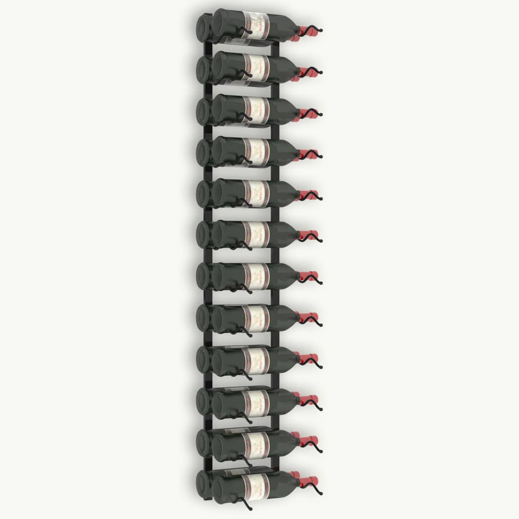 vidaXL Wall-mounted Wine Rack for 24 Bottles Black Iron