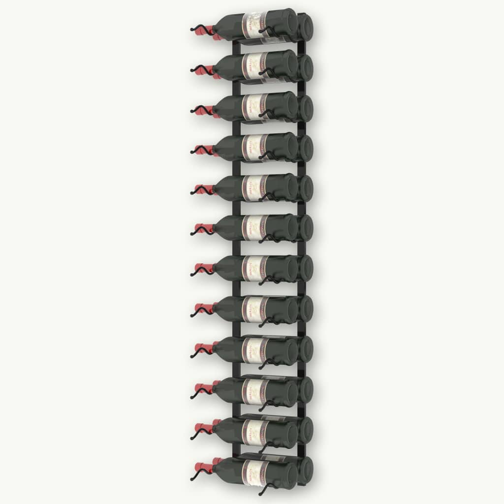 vidaXL Wall-mounted Wine Rack for 24 Bottles Black Iron