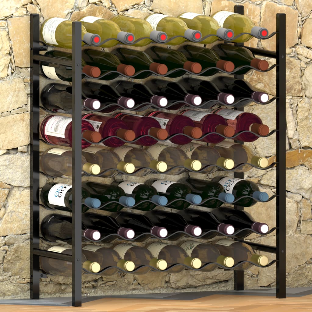 vidaXL Wine Rack for 48 Bottles Black Metal