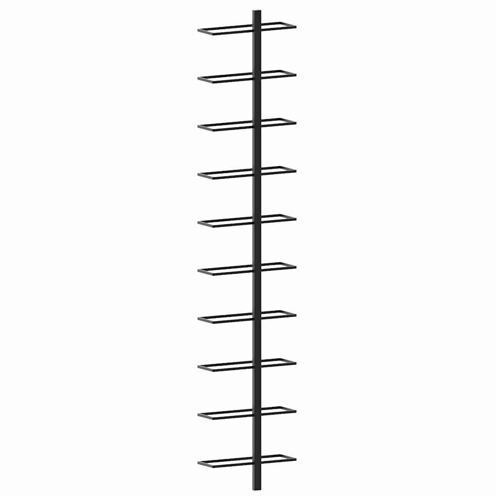 Wall-mounted Wine Racks for 20 Bottles 2 pcs Black Metal