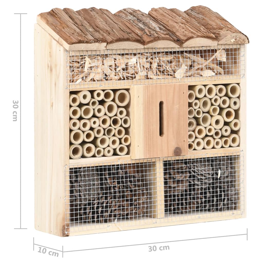 47242 vidaXL Insect Hotel 30x10x30 cm Firwood