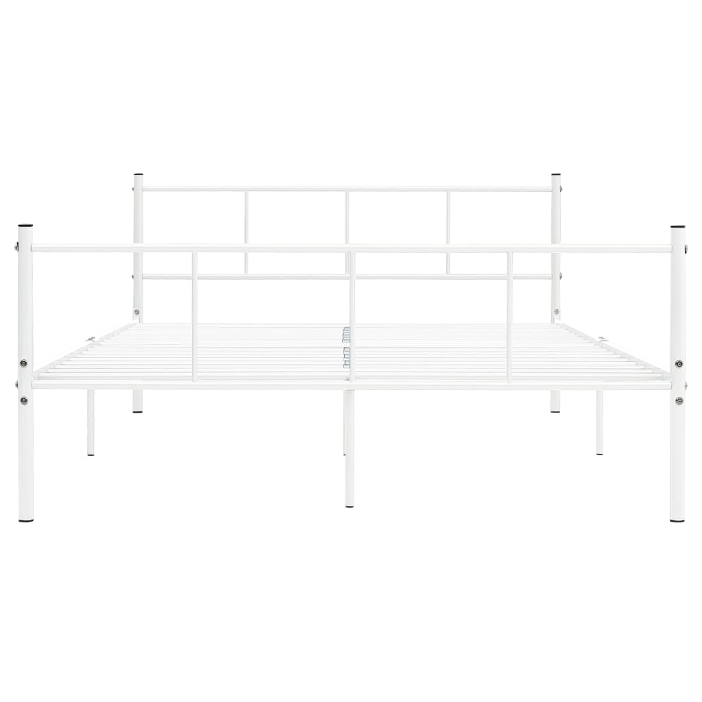 vidaXL Bed Frame without Mattress White Metal 120x200 cm