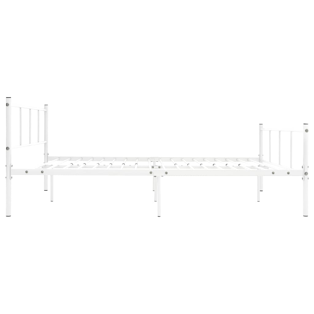 vidaXL Bed Frame without Mattress White Metal 120x200 cm