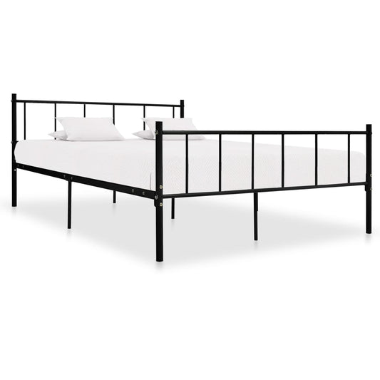 vidaXL Bed Frame without Mattress Black Metal 180x200 cm Super King