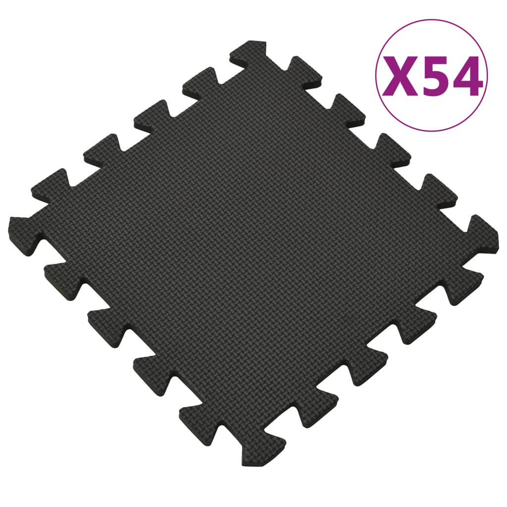 vidaXL Floor Mats 54 pcs 4.86㎡ EVA Foam Black