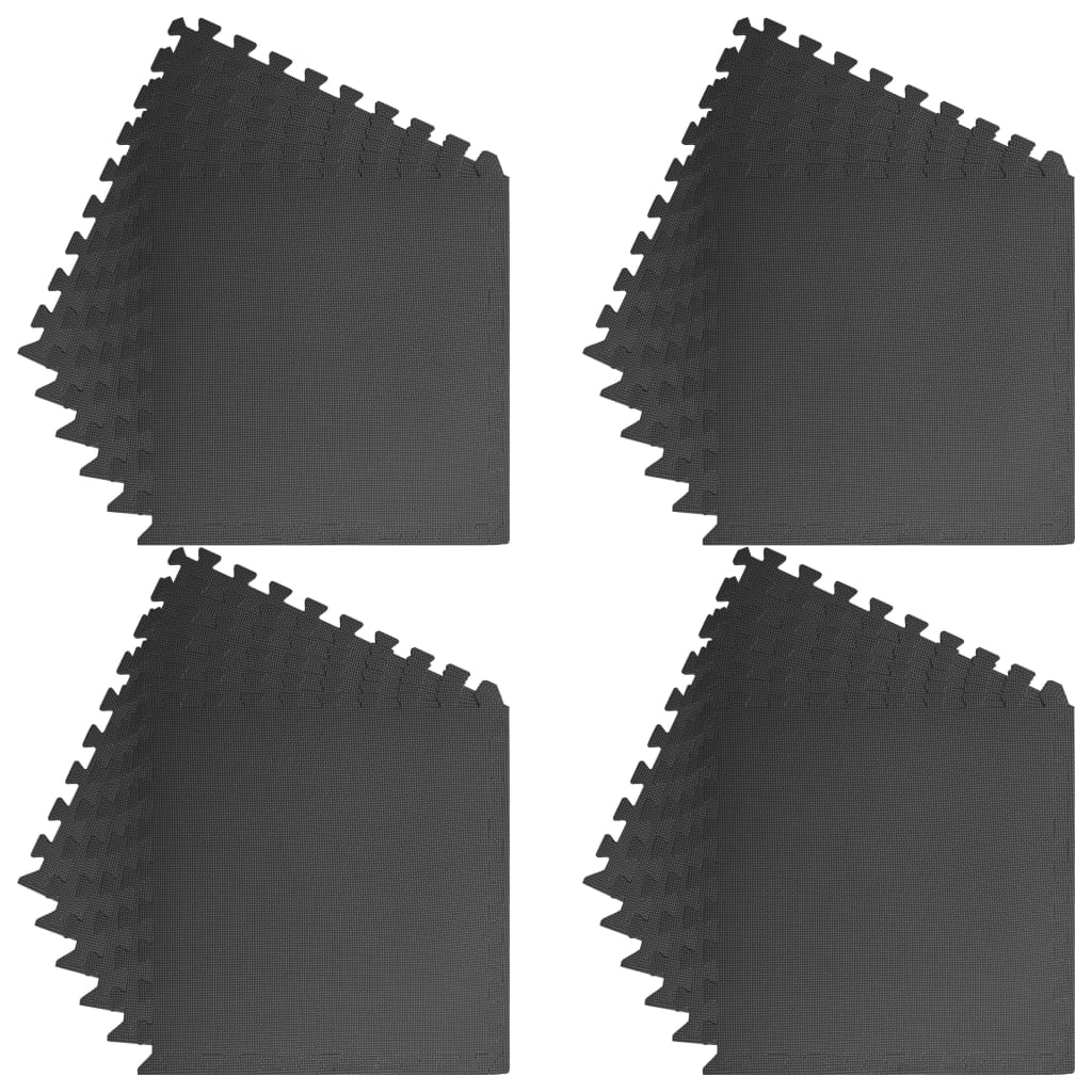 vidaXL Floor Mats 24 pcs 8.64 ㎡ EVA Foam Black
