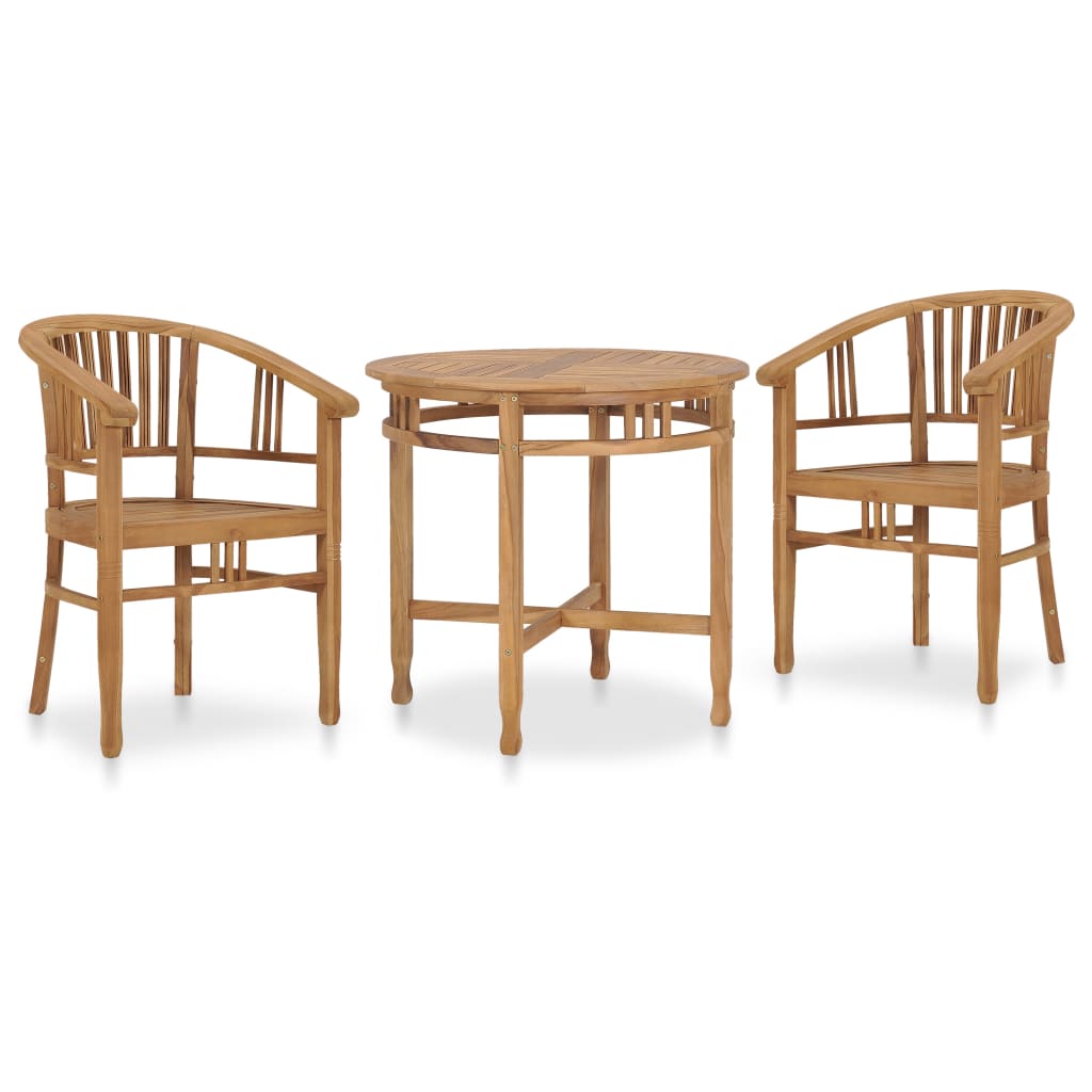 vidaXL 3 Piece Garden Dining Set Solid Teak Wood