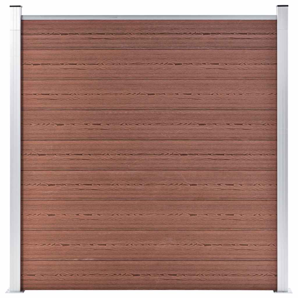 WPC Fence Set 1 Square + 1 Slanted 273x186 cm Brown