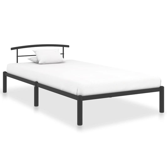 284656 vidaXL Bed Frame without Mattress Black Metal 90x200 cm