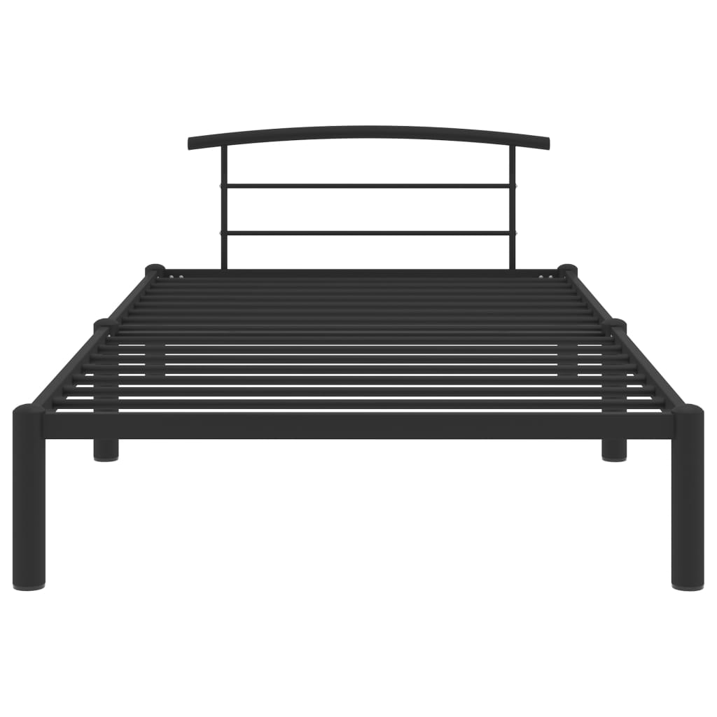 284656 vidaXL Bed Frame without Mattress Black Metal 90x200 cm