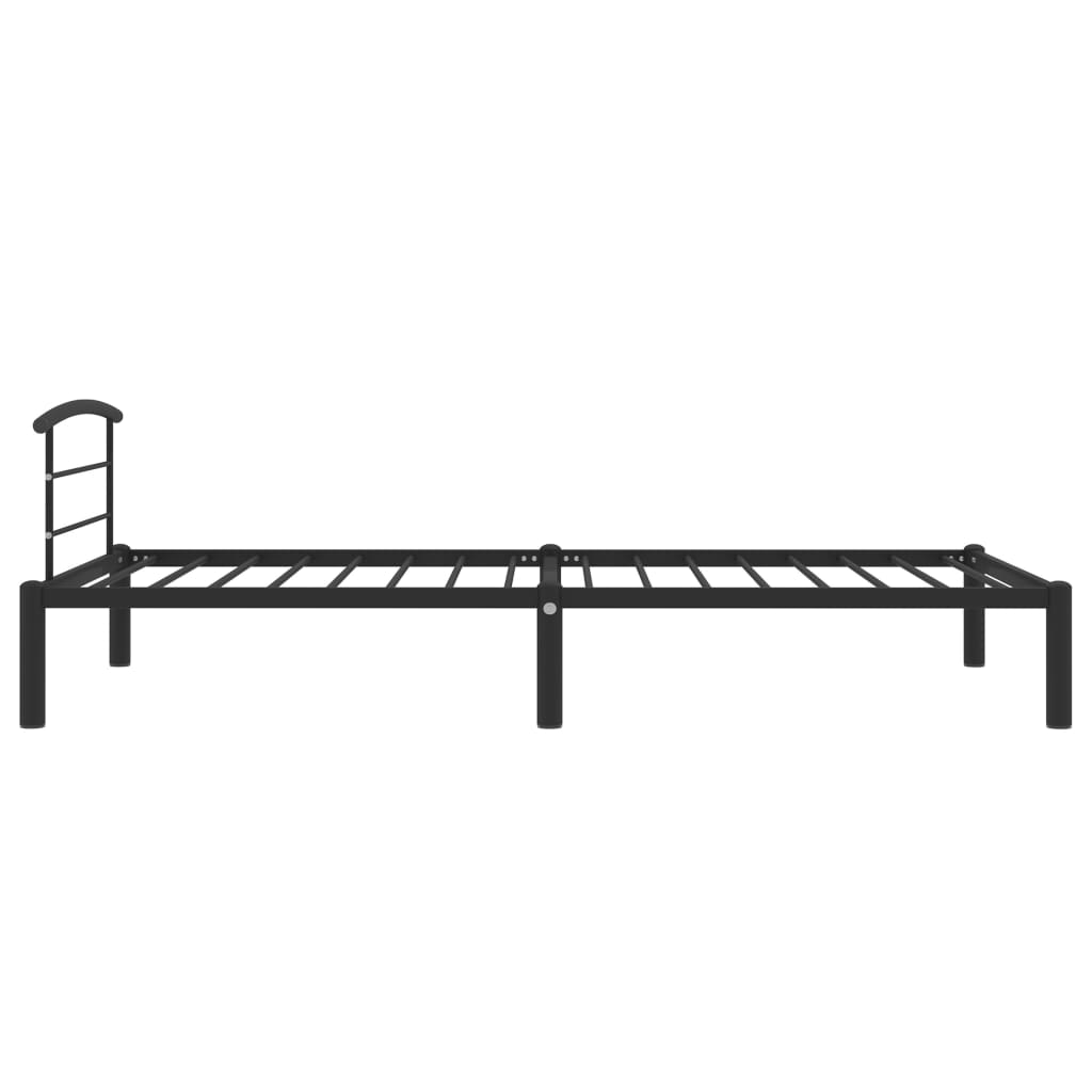 284656 vidaXL Bed Frame without Mattress Black Metal 90x200 cm