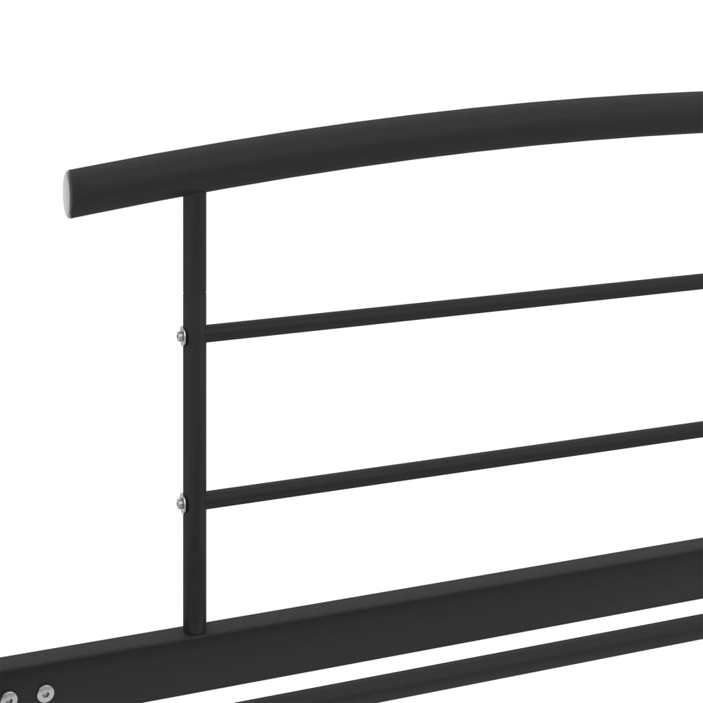 284656 vidaXL Bed Frame without Mattress Black Metal 90x200 cm