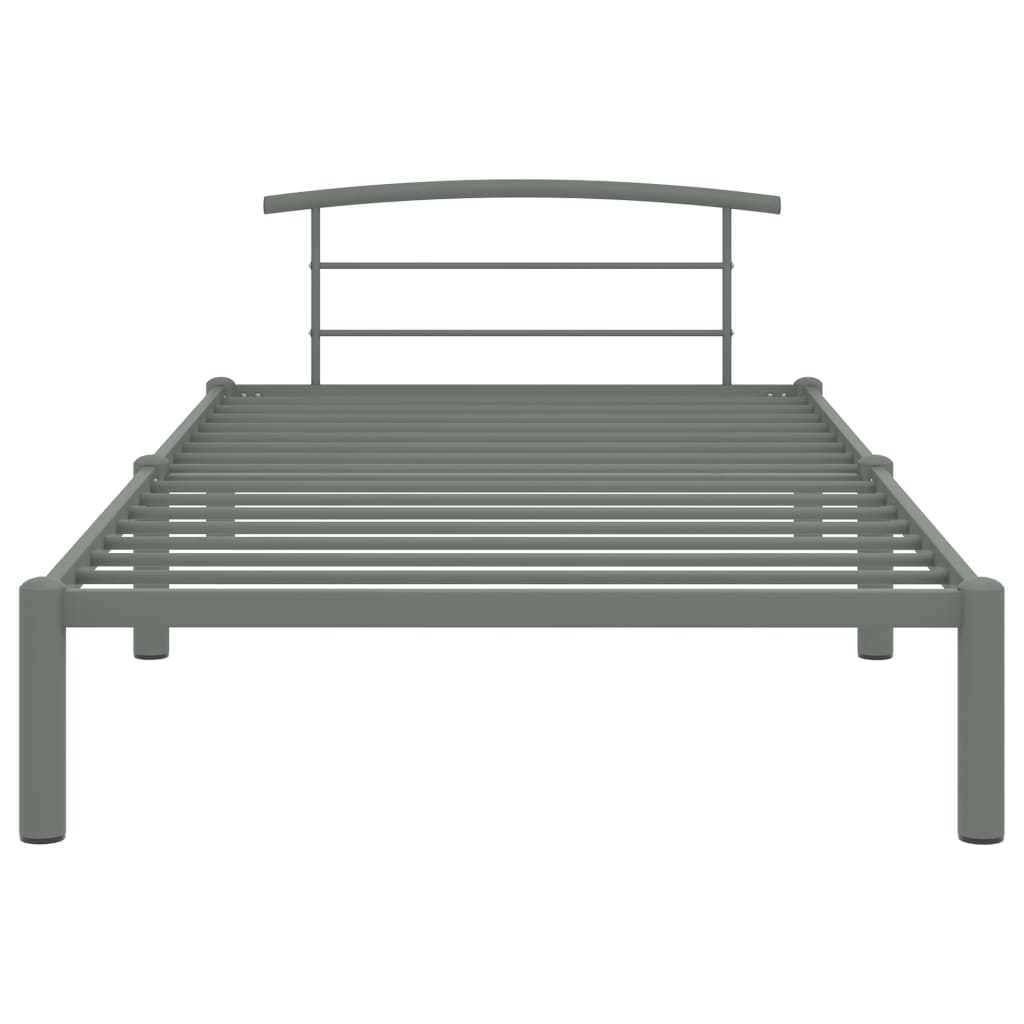 284662 vidaXL Bed Frame without Mattress Grey Metal 90x200 cm