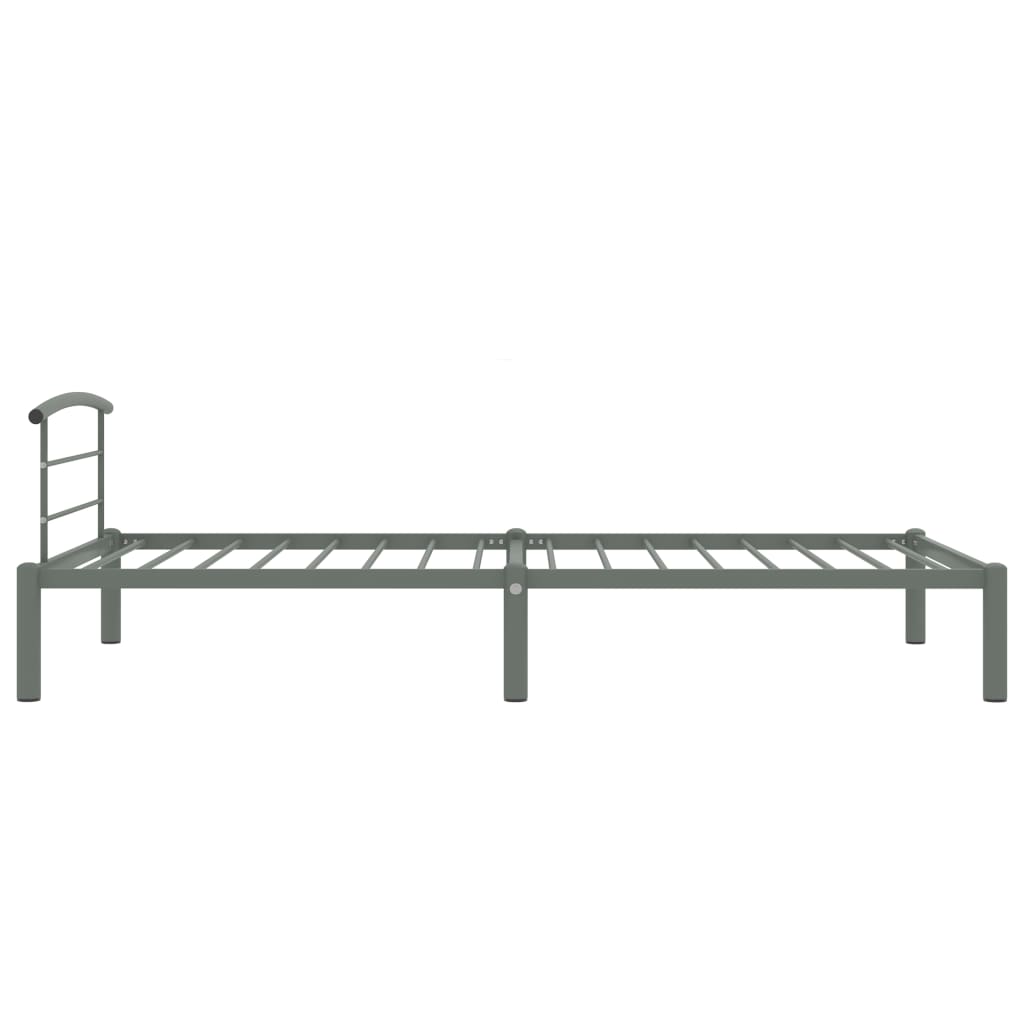 284662 vidaXL Bed Frame without Mattress Grey Metal 90x200 cm