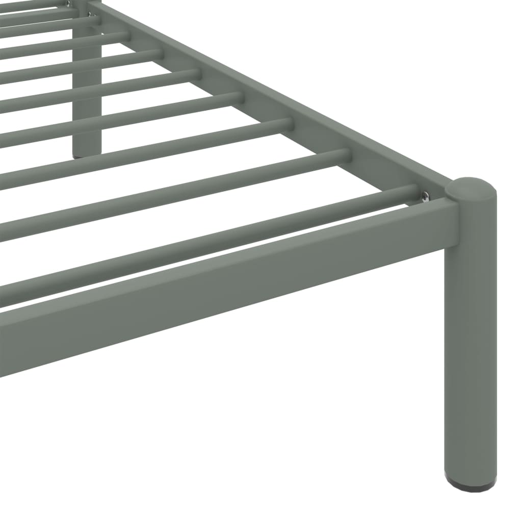 284662 vidaXL Bed Frame without Mattress Grey Metal 90x200 cm