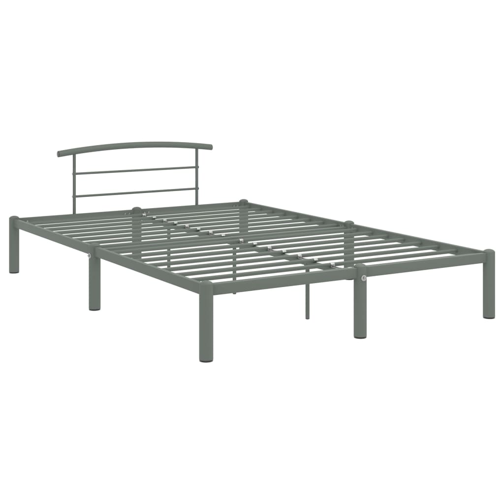 284666 vidaXL Bed Frame without Mattress Grey Metal 160x200 cm