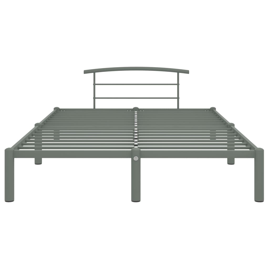 284666 vidaXL Bed Frame without Mattress Grey Metal 160x200 cm