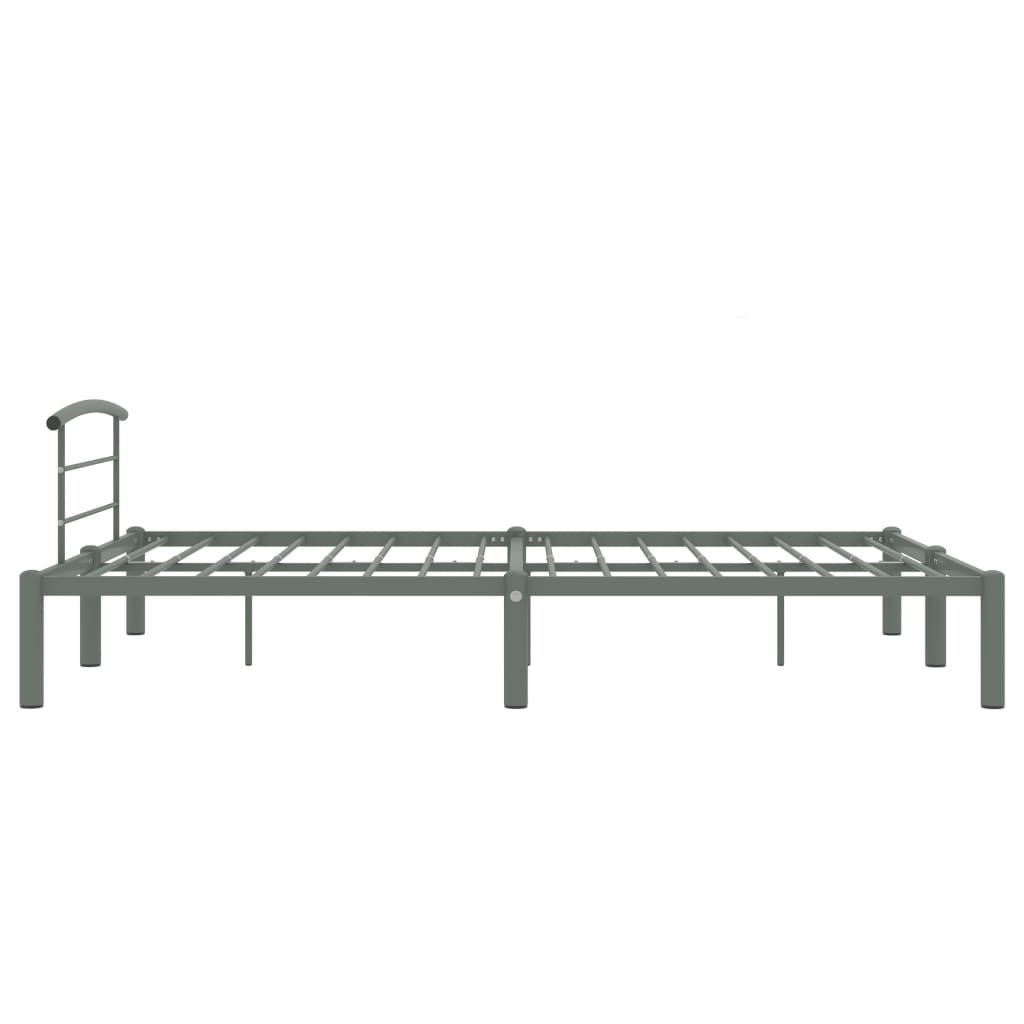 284666 vidaXL Bed Frame without Mattress Grey Metal 160x200 cm