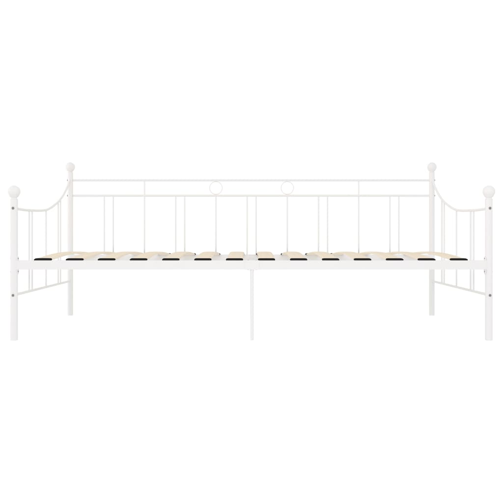 284668 vidaXL DayBed Frame without Mattress White Metal 90x200 cm