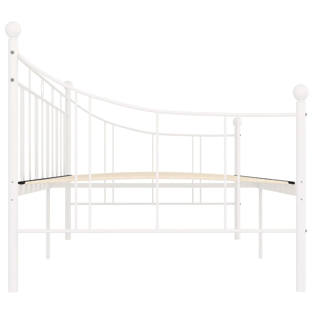 284668 vidaXL DayBed Frame without Mattress White Metal 90x200 cm