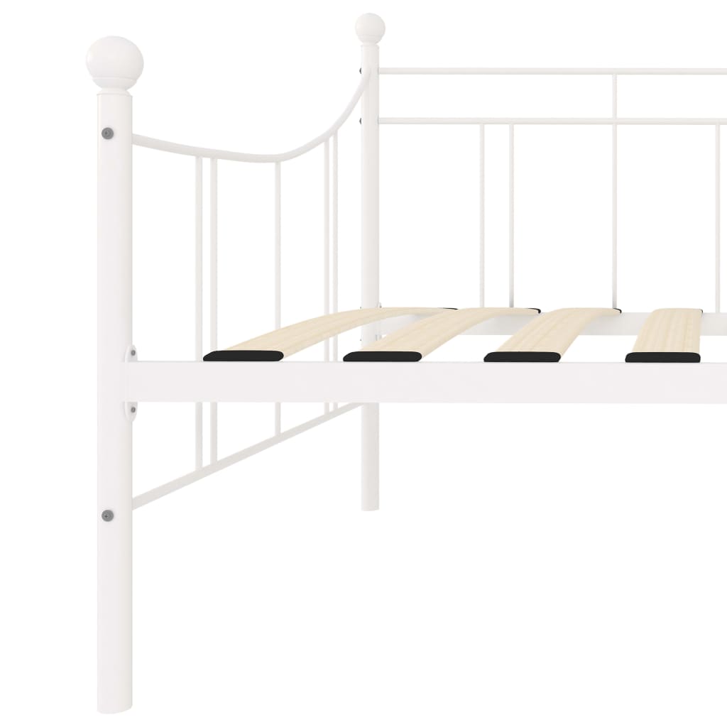 284668 vidaXL DayBed Frame without Mattress White Metal 90x200 cm