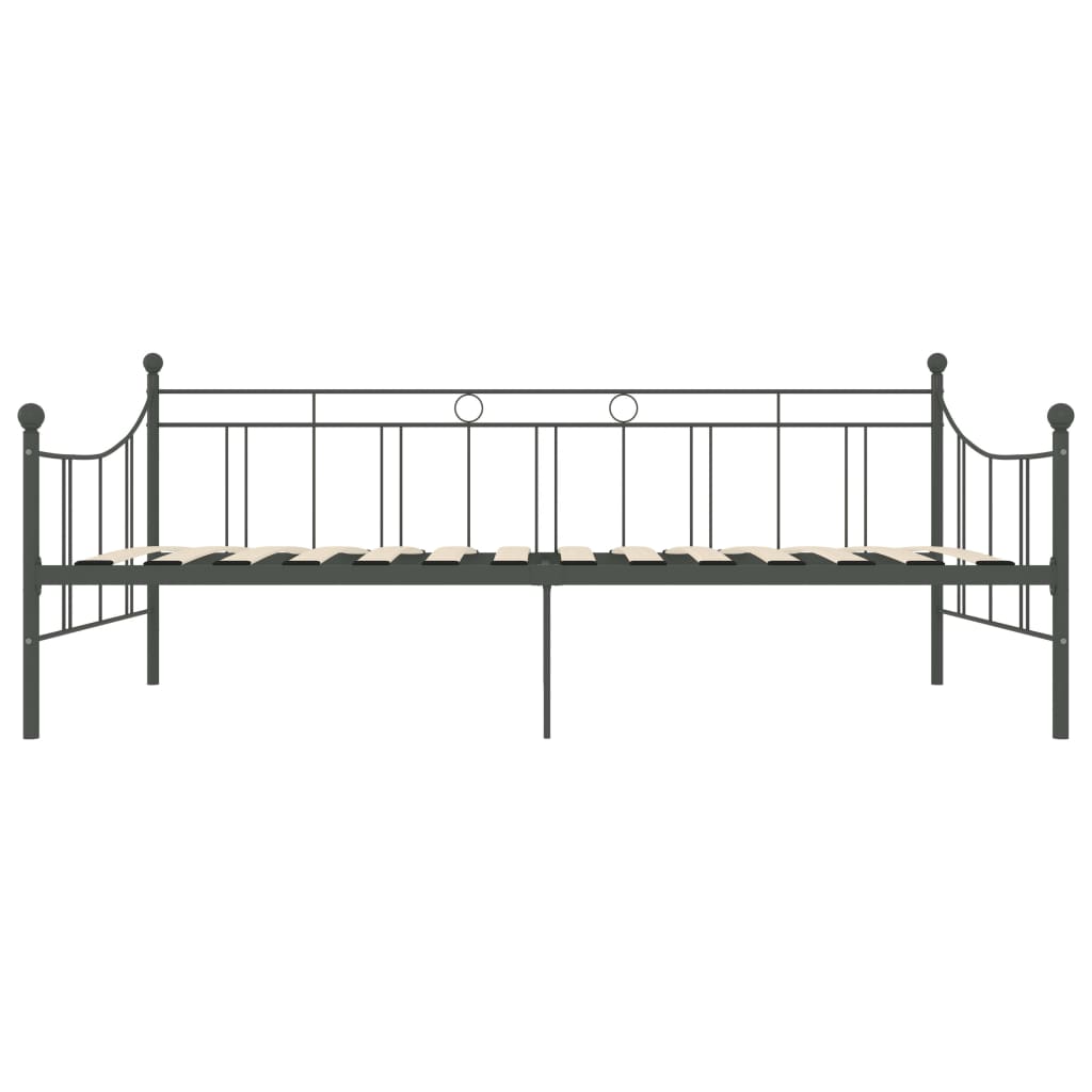 284670 vidaXL DayBed Frame without Mattress Grey Metal 90x200 cm
