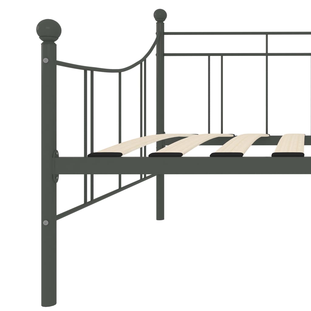 284670 vidaXL DayBed Frame without Mattress Grey Metal 90x200 cm