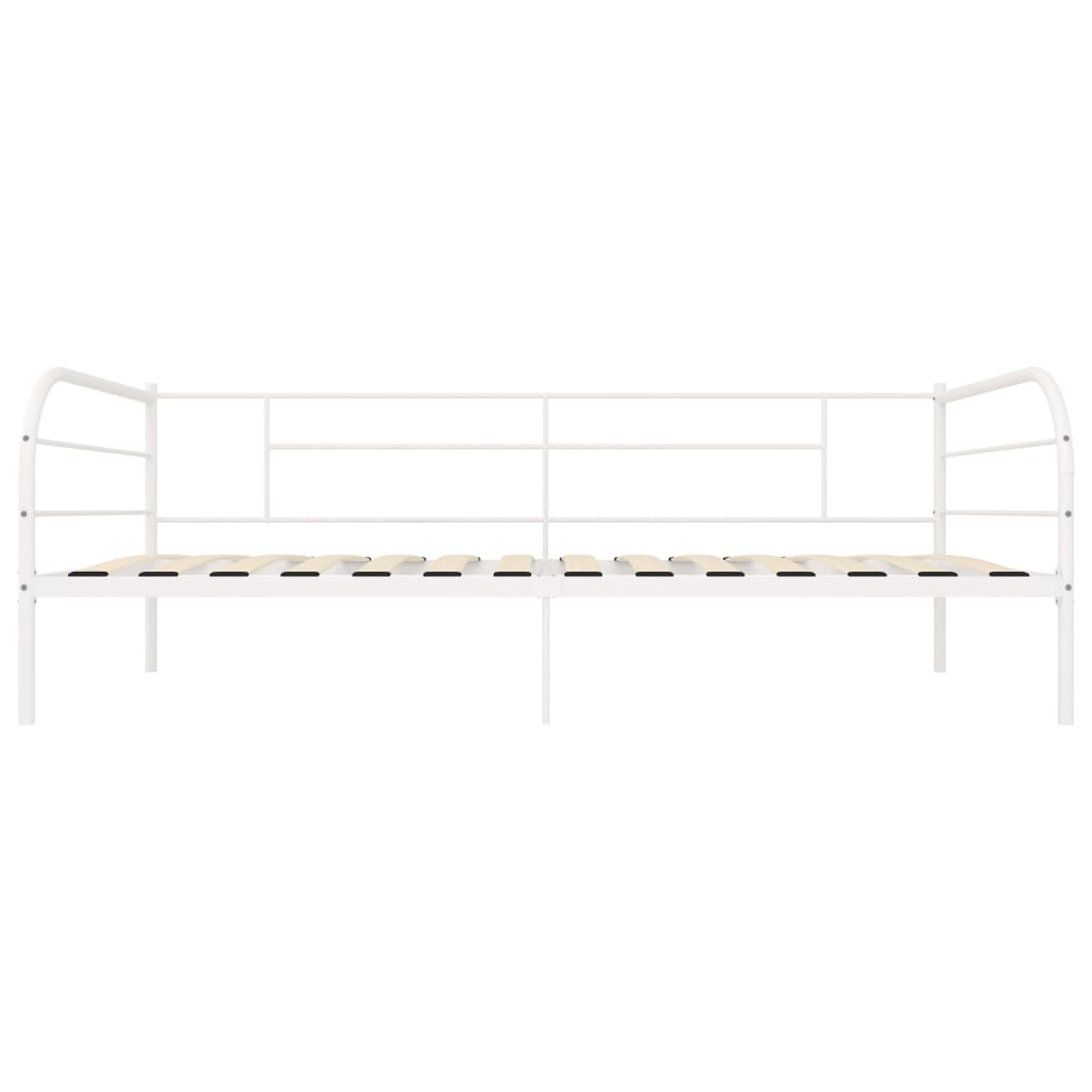 284672 vidaXL DayBed Frame without Mattress White Metal 90x200 cm