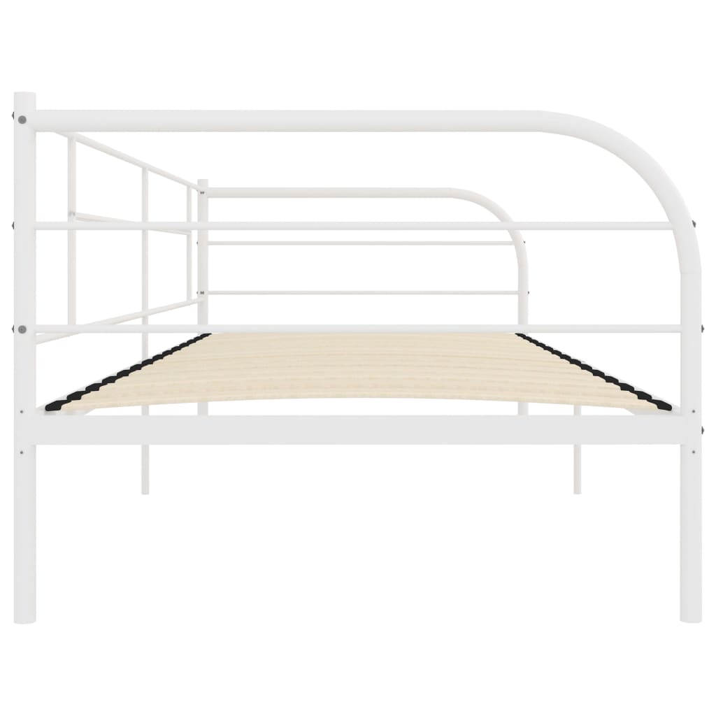 284672 vidaXL DayBed Frame without Mattress White Metal 90x200 cm