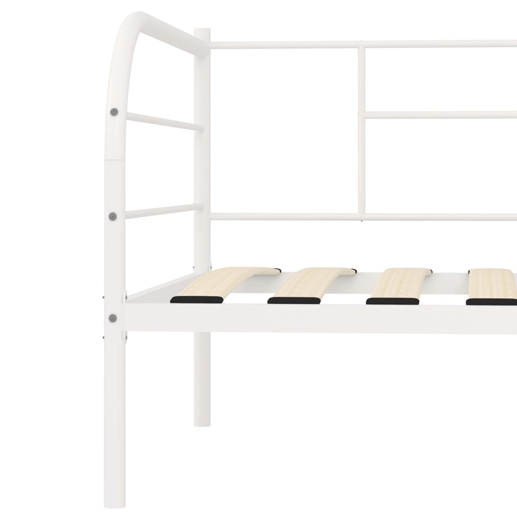 284672 vidaXL DayBed Frame without Mattress White Metal 90x200 cm