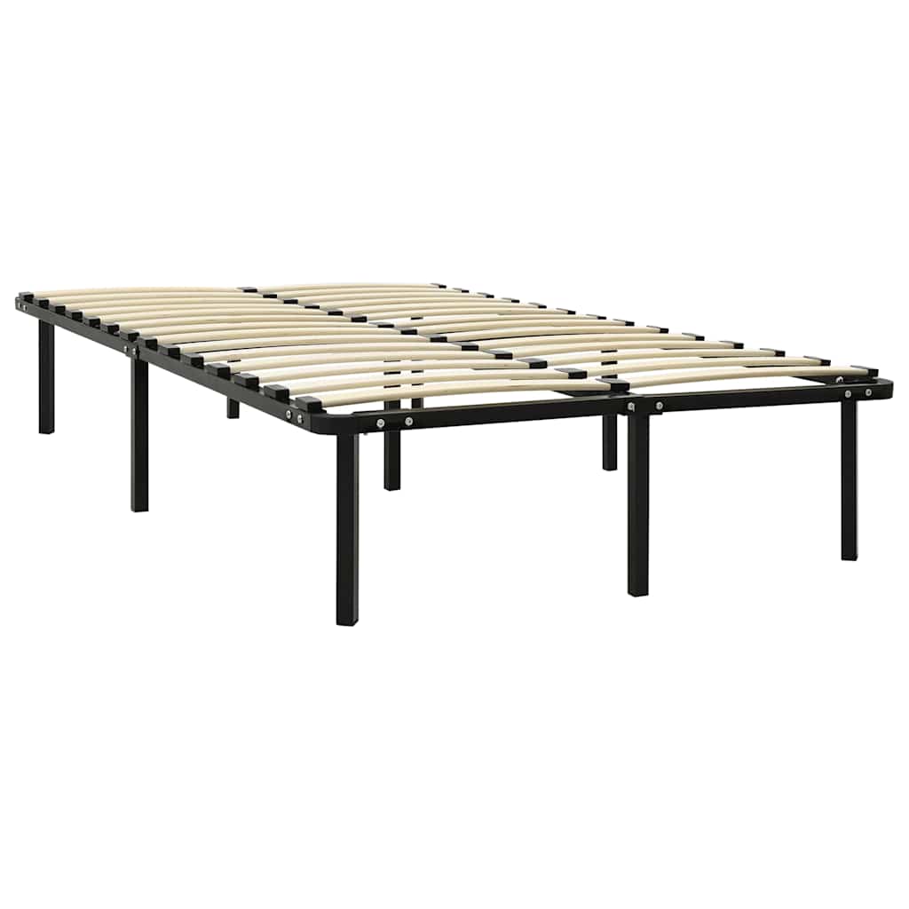 Bed Frame | Black | Metal, poplar wood | Double | Heavy Weight Endurance