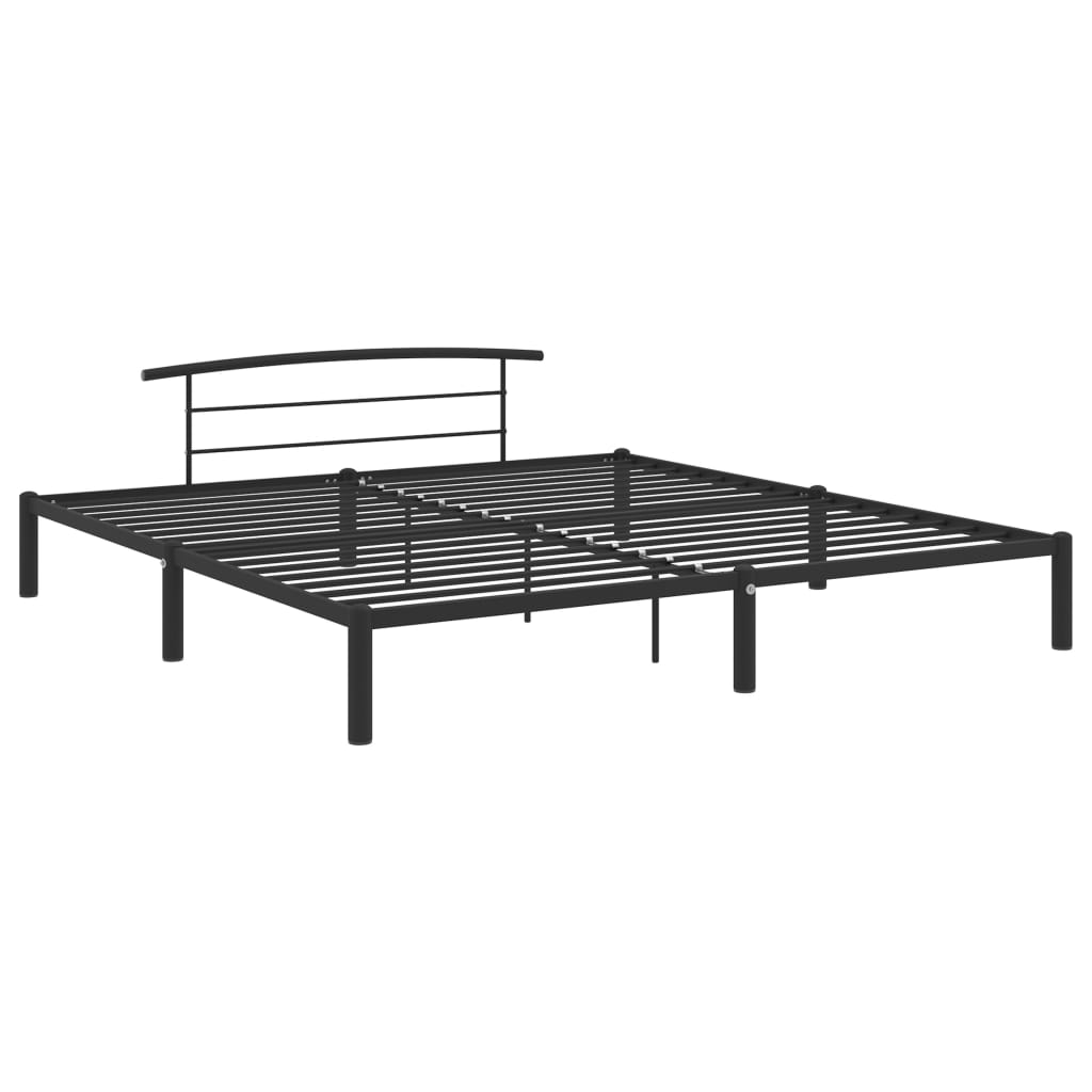 284705 vidaXL Bed Frame without Mattress Black Metal 200x200 cm