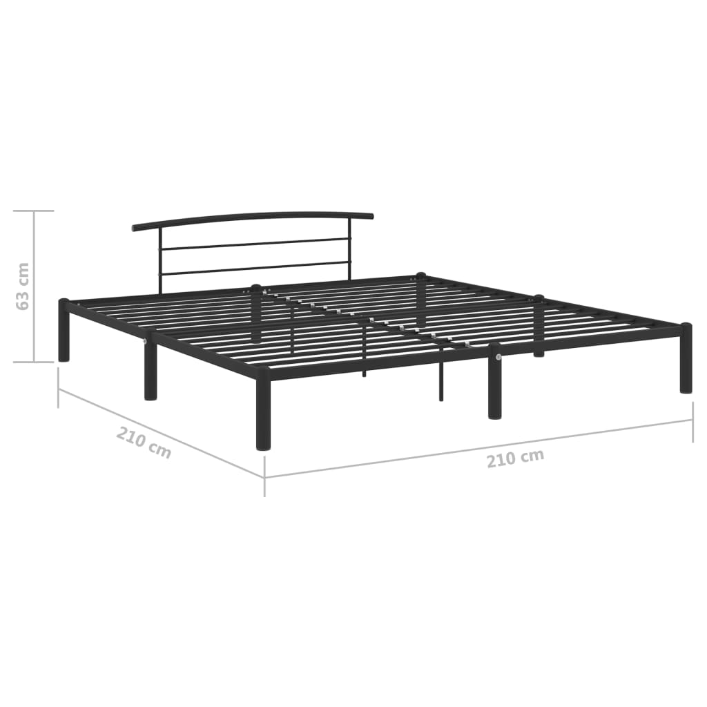 284705 vidaXL Bed Frame without Mattress Black Metal 200x200 cm