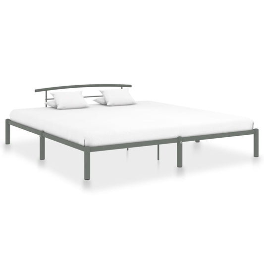 284706 vidaXL Bed Frame without Mattress Grey Metal 200x200 cm