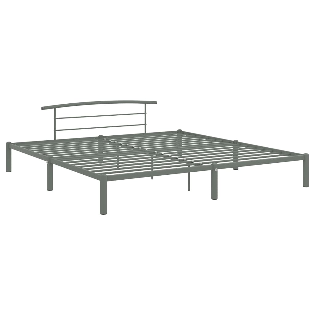 284706 vidaXL Bed Frame without Mattress Grey Metal 200x200 cm