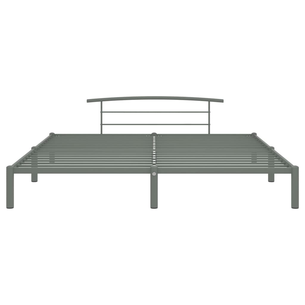 284706 vidaXL Bed Frame without Mattress Grey Metal 200x200 cm