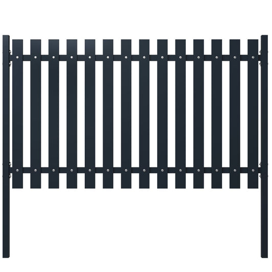 vidaXL Fence Panel Anthracite 174.5x125 cm Powder-coated Steel