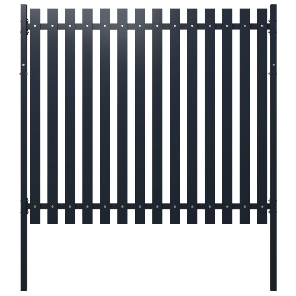 vidaXL Fence Panel Anthracite 174.5x170 cm Powder-coated Steel