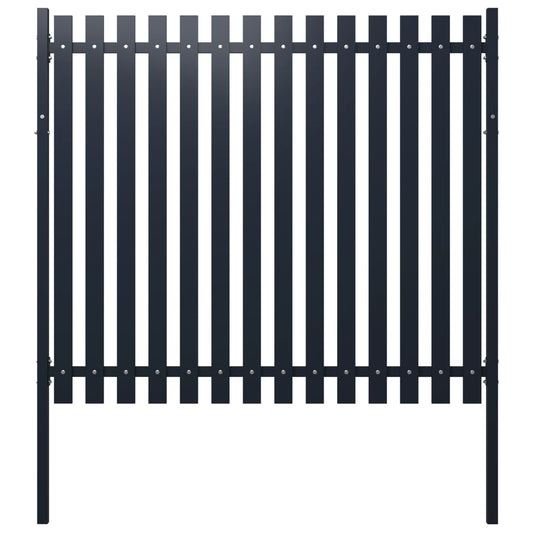 vidaXL Fence Panel Anthracite 174.5x170 cm Powder-coated Steel