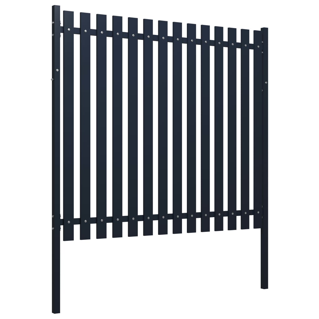 vidaXL Fence Panel Anthracite 174.5x170 cm Powder-coated Steel