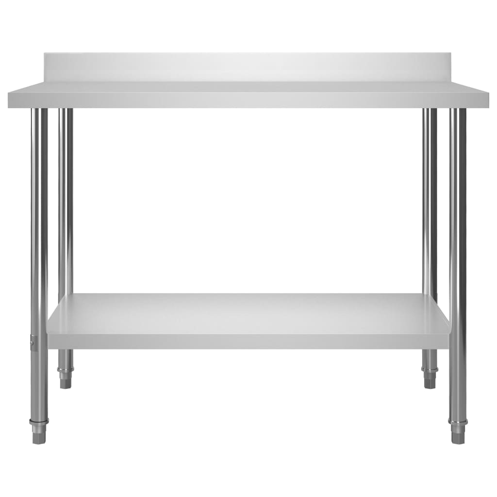 vidaXL Kitchen Work Table with Overshelf 120x60x120 cm Stainless Steel