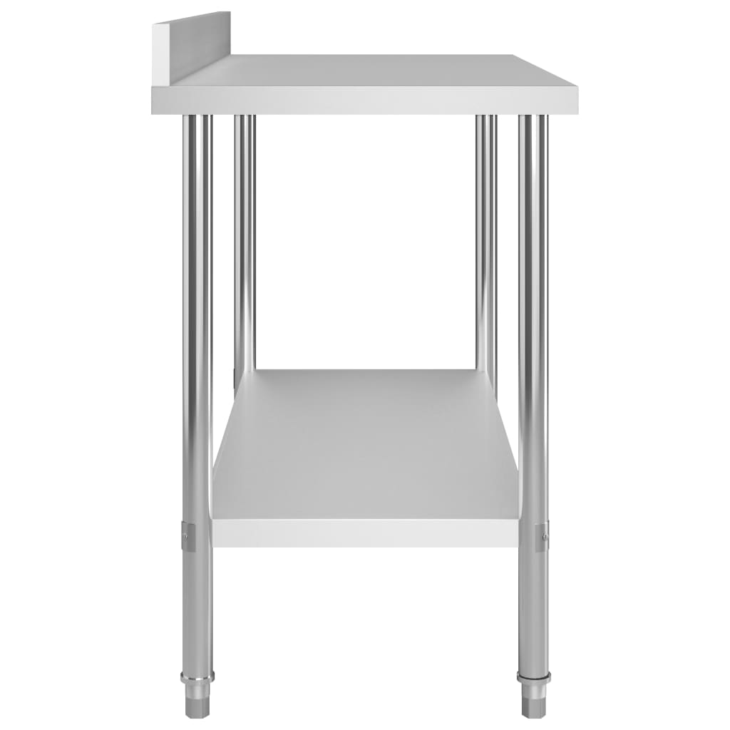 vidaXL Kitchen Work Table with Overshelf 120x60x120 cm Stainless Steel