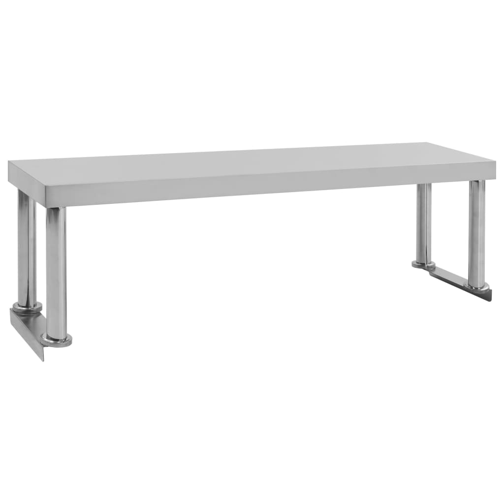 vidaXL Kitchen Work Table with Overshelf 120x60x120 cm Stainless Steel