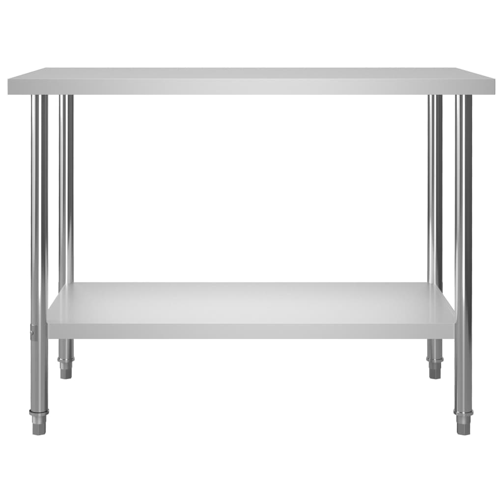 vidaXL Kitchen Work Table with Overshelf 120x60x150 cm Stainless Steel